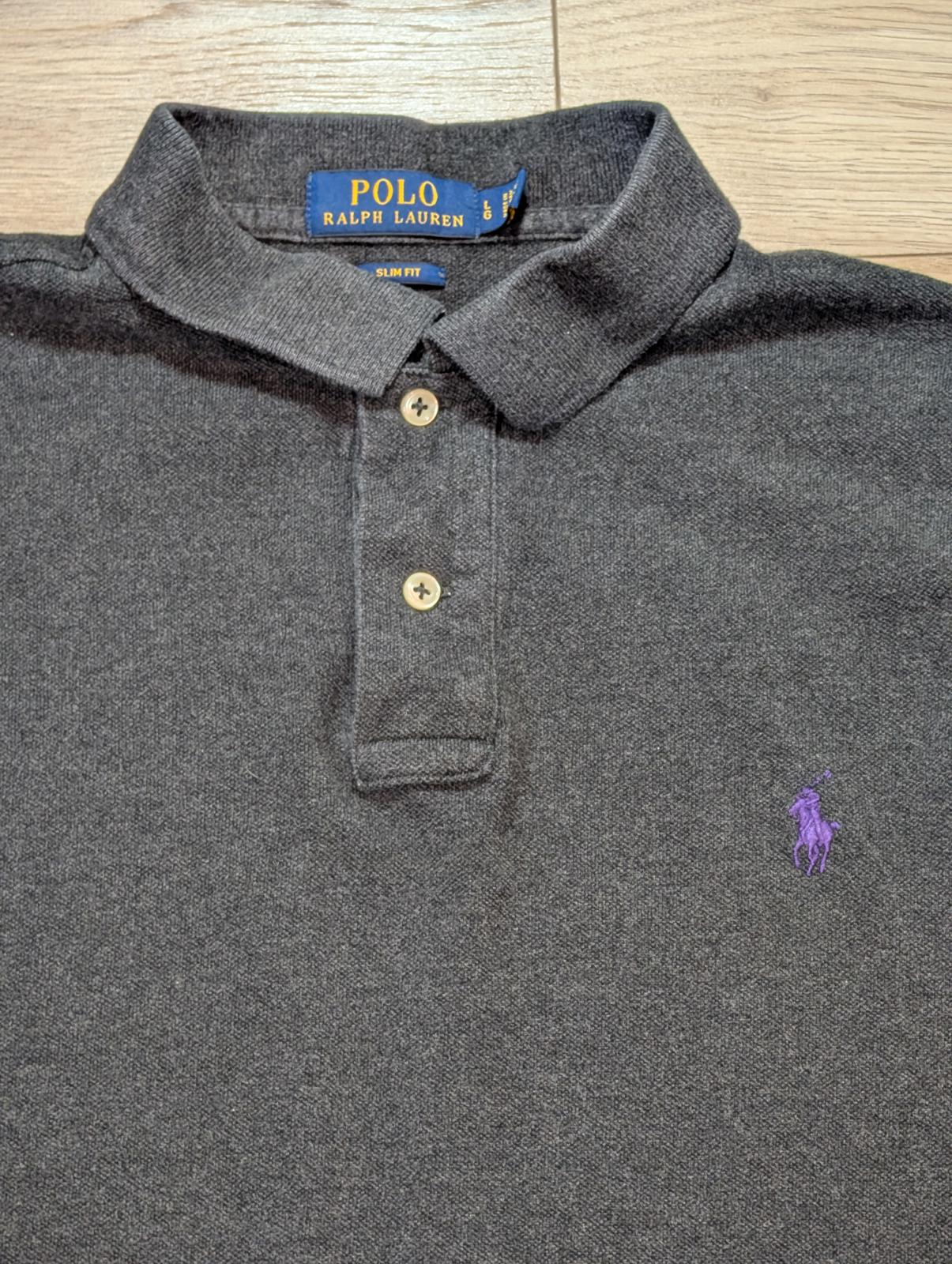 Ralph Lauren Men's Slim Fit Polo T Shirt - Grey - Size Large