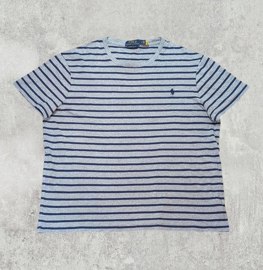 Ralph Lauren Men's Custom Slim Fit Striped T Shirt - Grey - Size Large