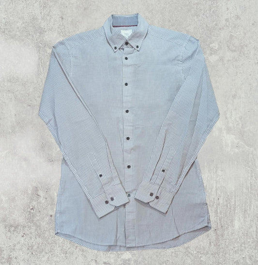 Next Men's Check Shirt - Grey - Size Medium