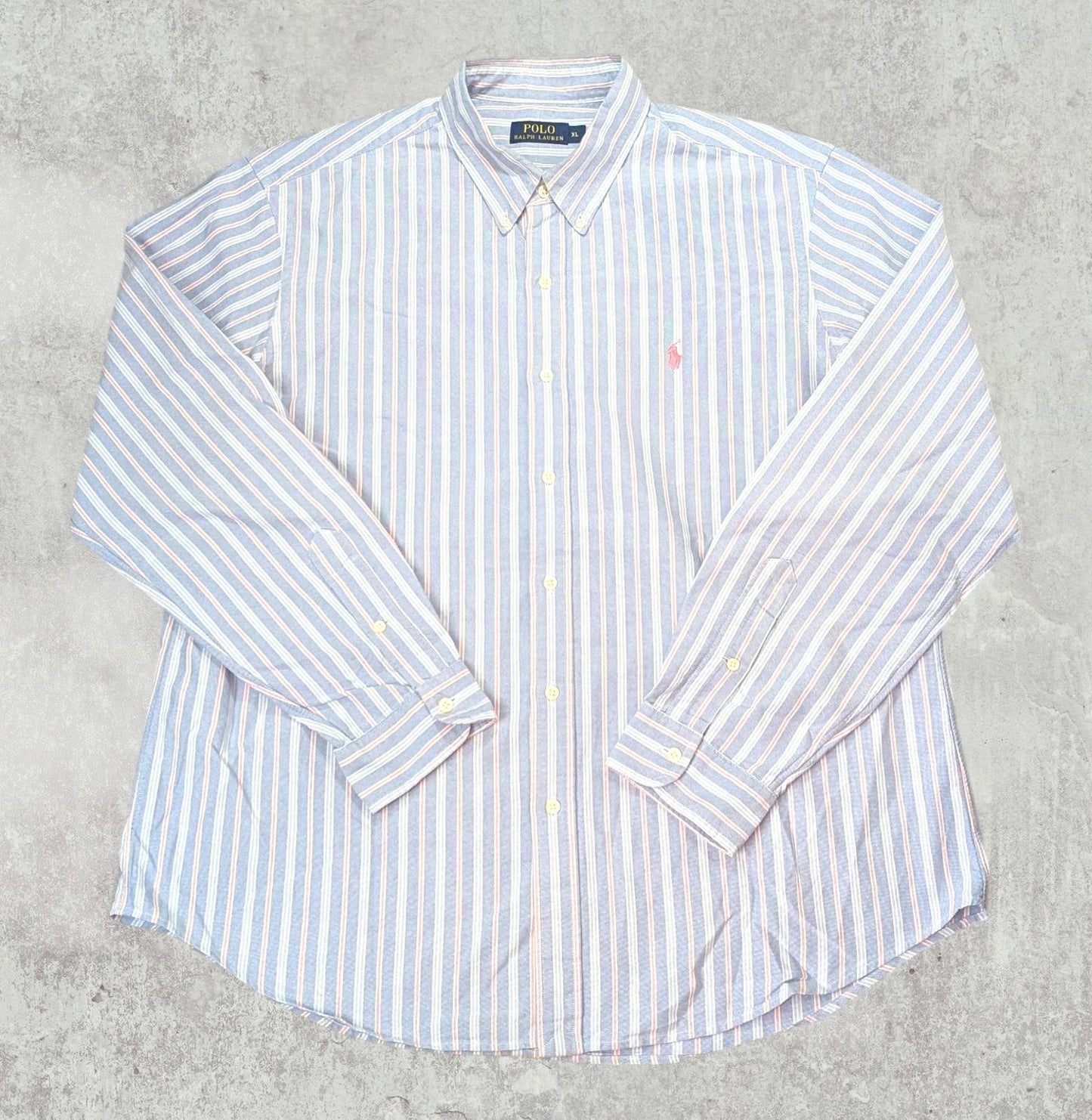 Ralph Lauren Men's Striped Shirt - Blue - Size XL