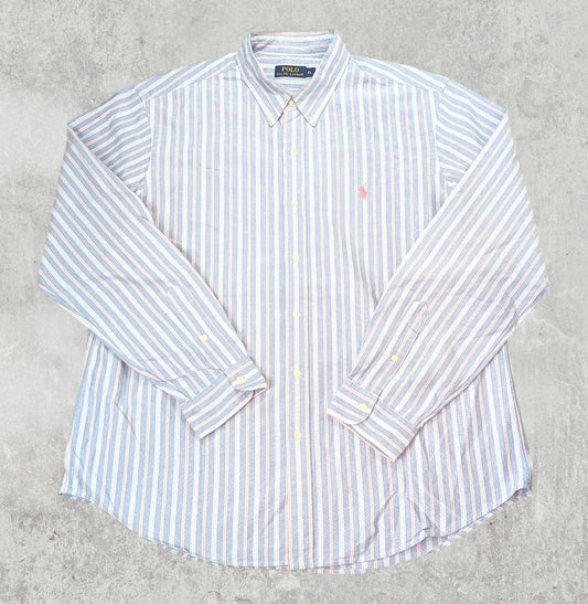 Ralph Lauren Men's Striped Shirt - Blue - Size XL