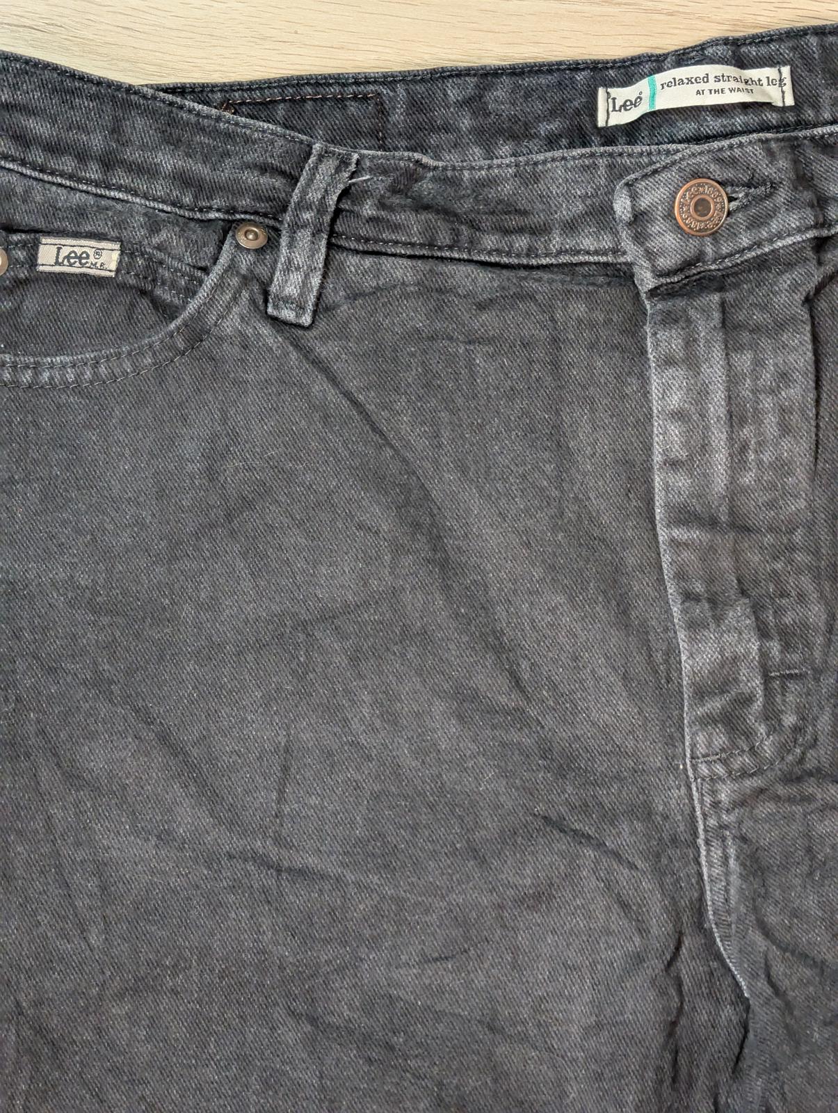 Lee Women's Relaxed Straight Jeans - Black - Size 34W 26L