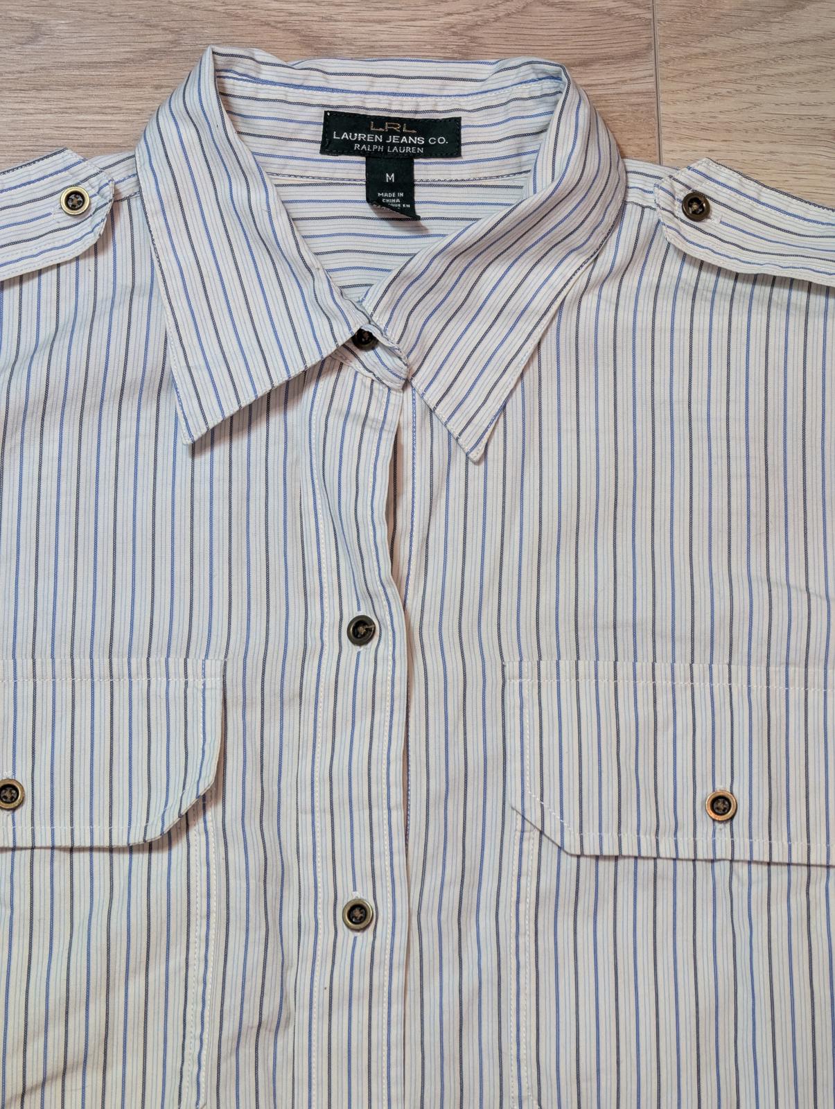 Ralph Lauren Women's Striped Shirt - White - Size Medium