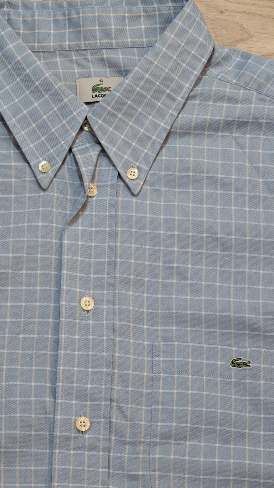 Lacoste Men's Check Shirt - Blue - Size Large