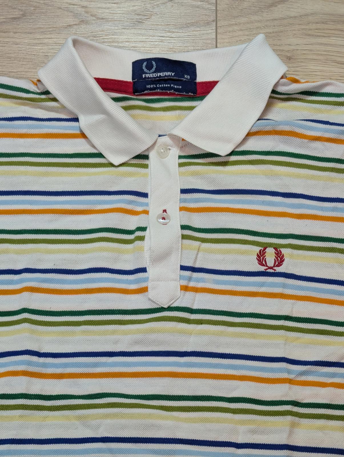 Fred Perry Men's Striped Polo T Shirt - White - Size XS