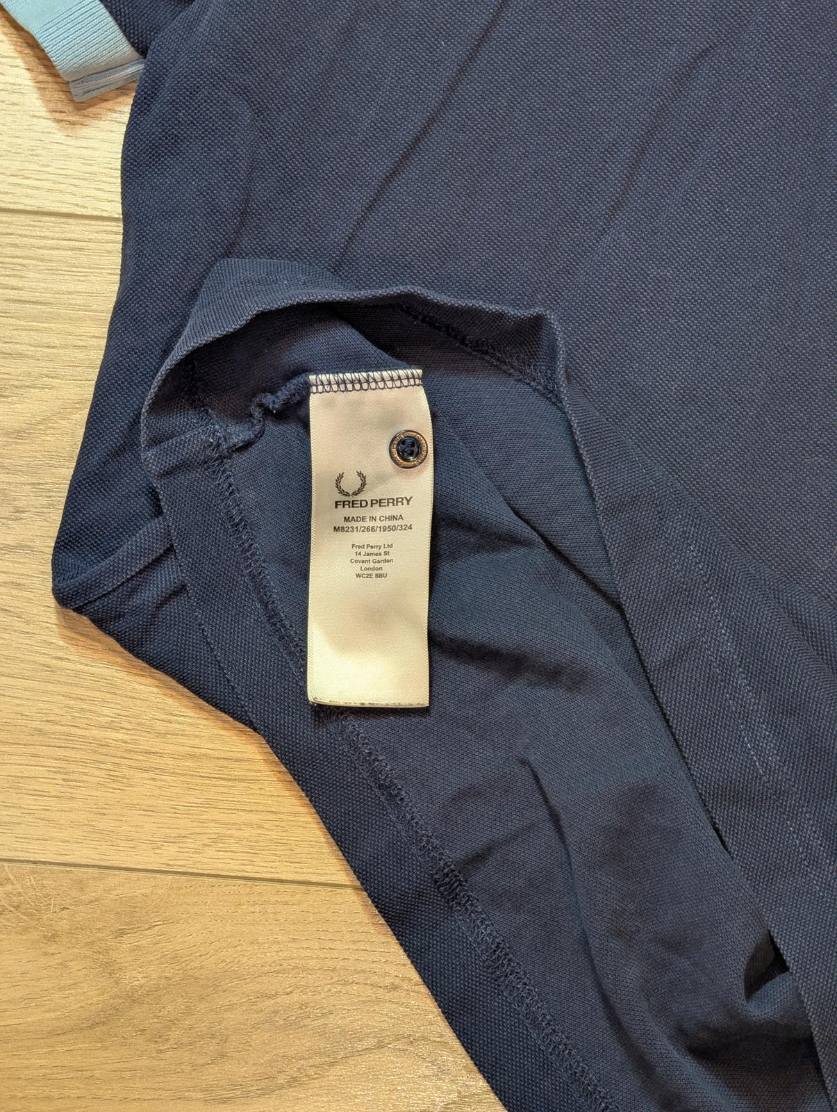 Fred Perry Men's Slim Fit Polo T Shirt - Navy - Size Small