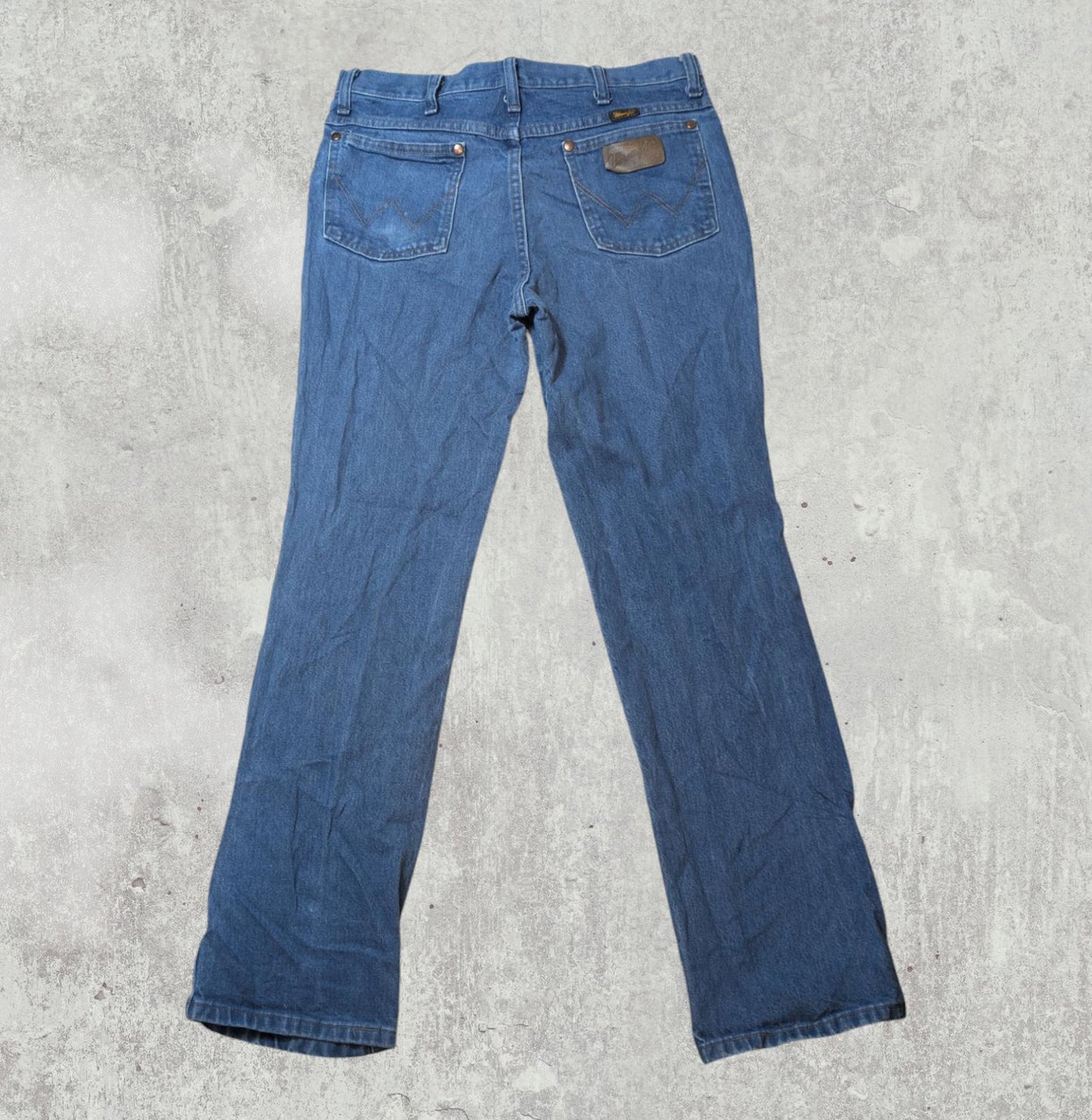 Wrangler Men's Straight Jeans - Blue - Size 32W 32L