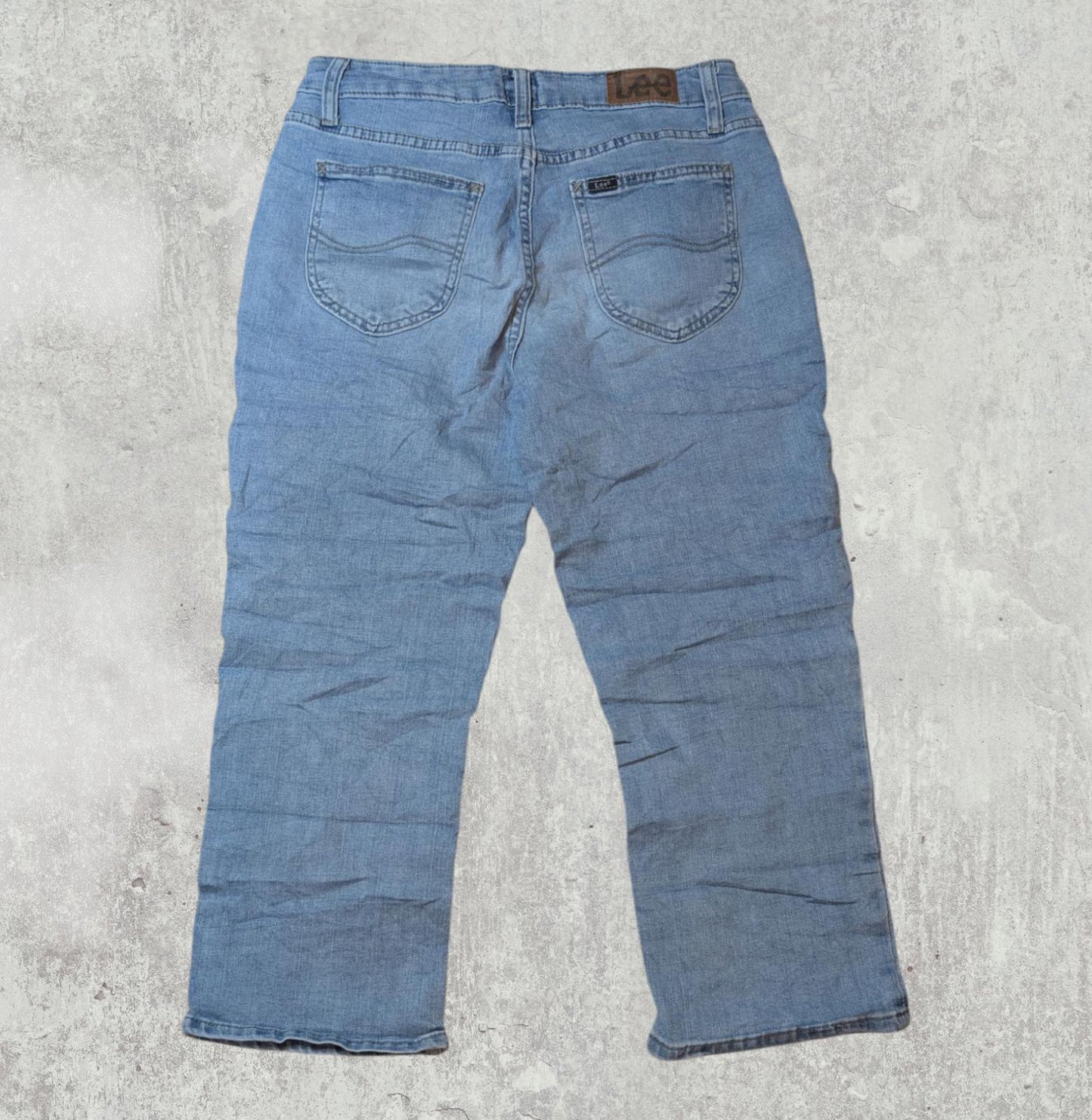 Lee Women's 3/4 Straight Jeans - Blue - Size 28W 21L