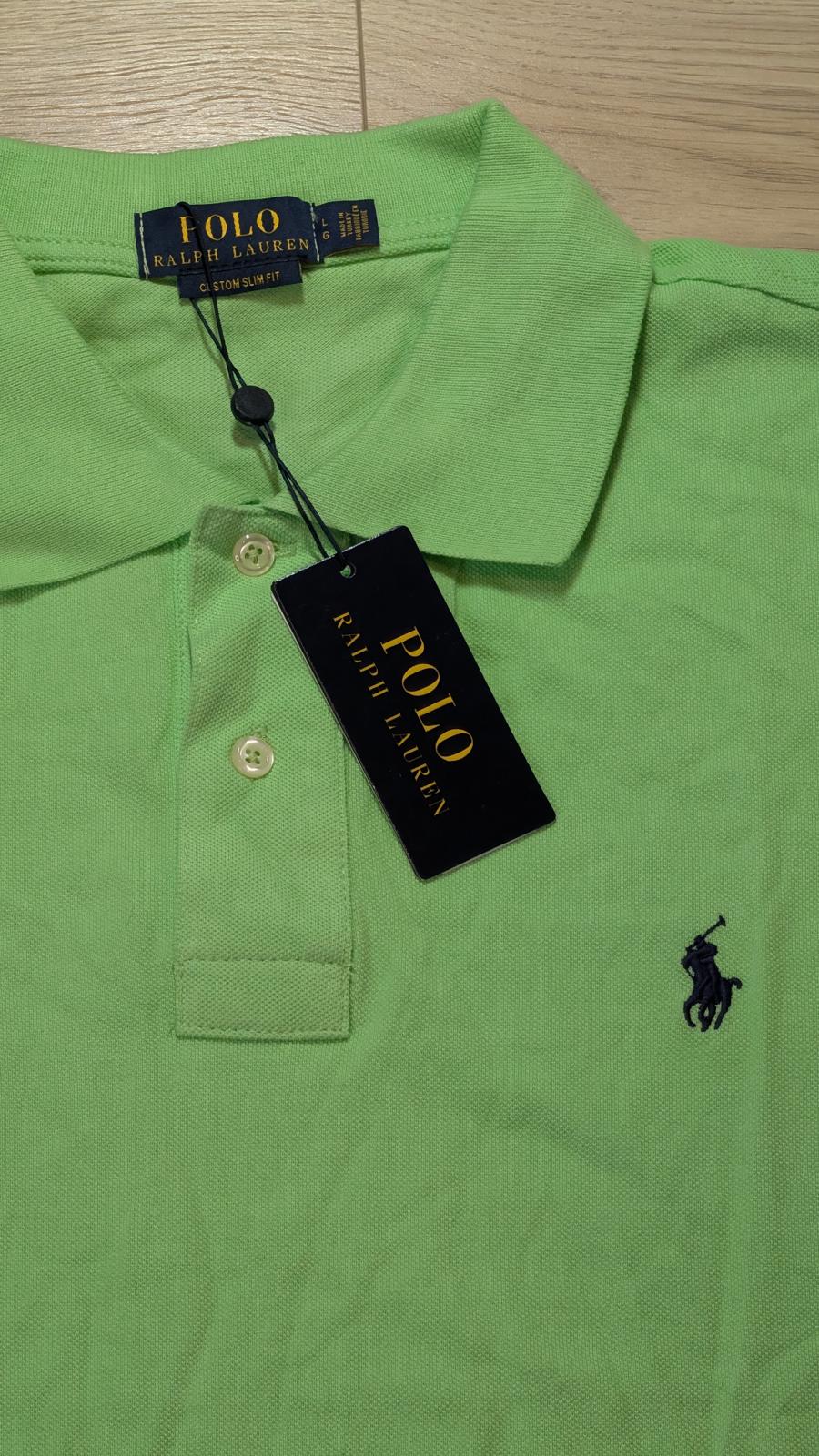 Ralph Lauren Men's Custom Slim Fit Polo T Shirt - Green - Size Large