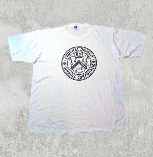 Russell Athletic Men's Federal Deposit T Shirt - White - Size XL