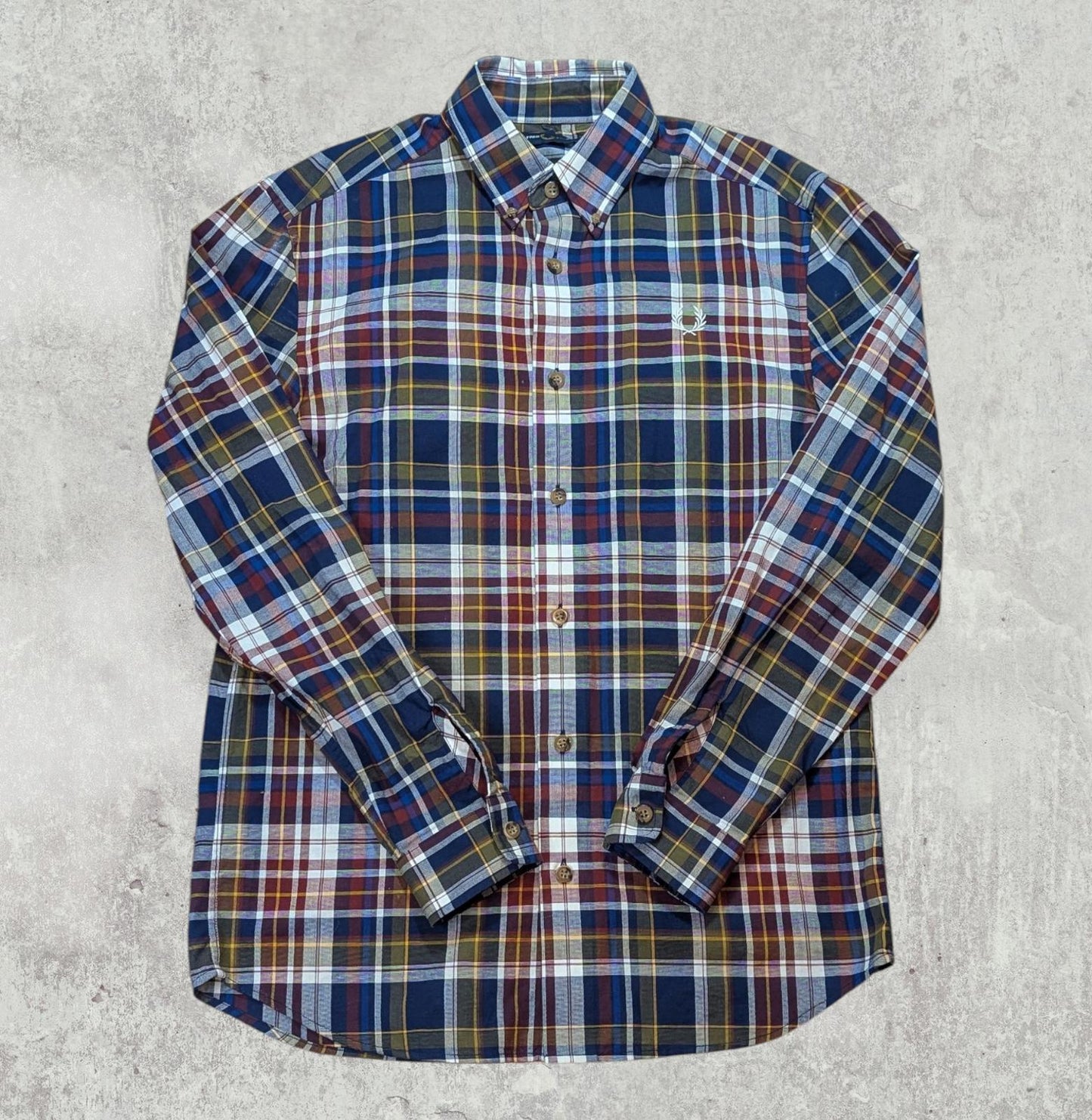 Fred Perry Men's Check Shirt - Blue - Size Small