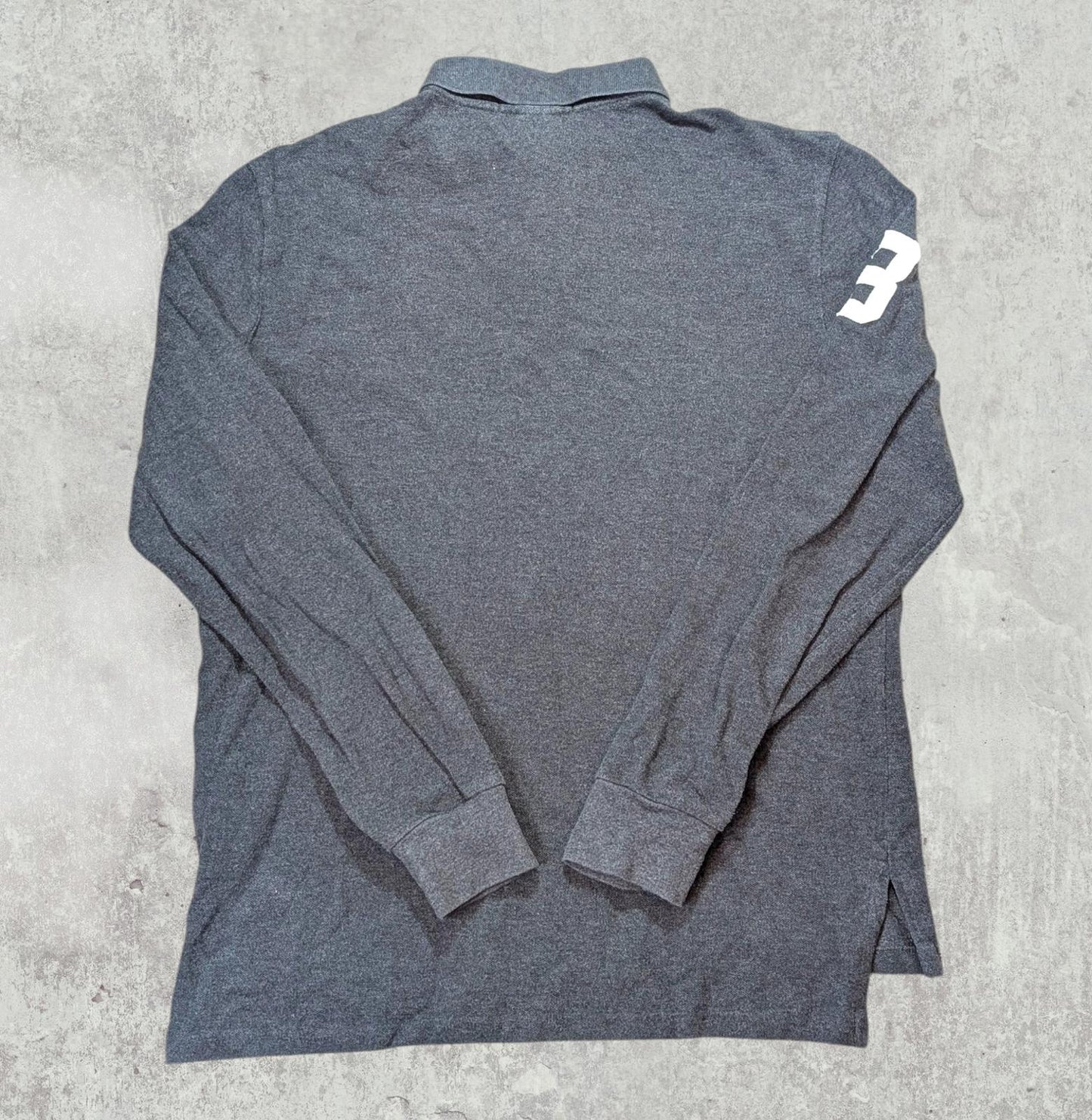 Ralph Lauren Men's Custom Fit Double Pony Polo T Shirt - Grey - Size Large