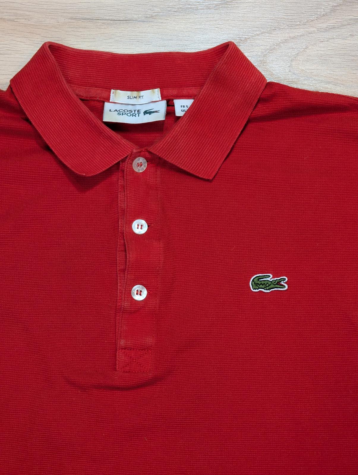 Lacoste Men's Slim Fit Polo T Shirt - Red - Size 5 / Large