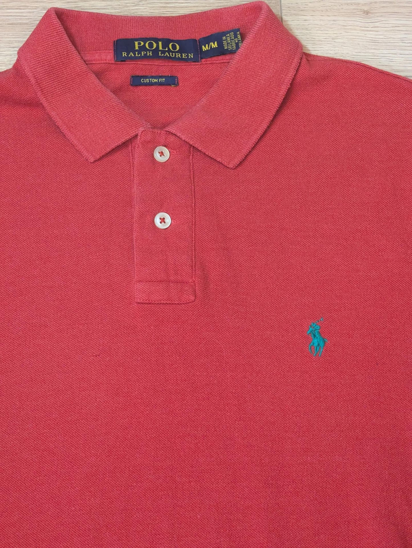 Ralph Lauren Men's Custom Fit Polo T Shirt - Red - Size Medium