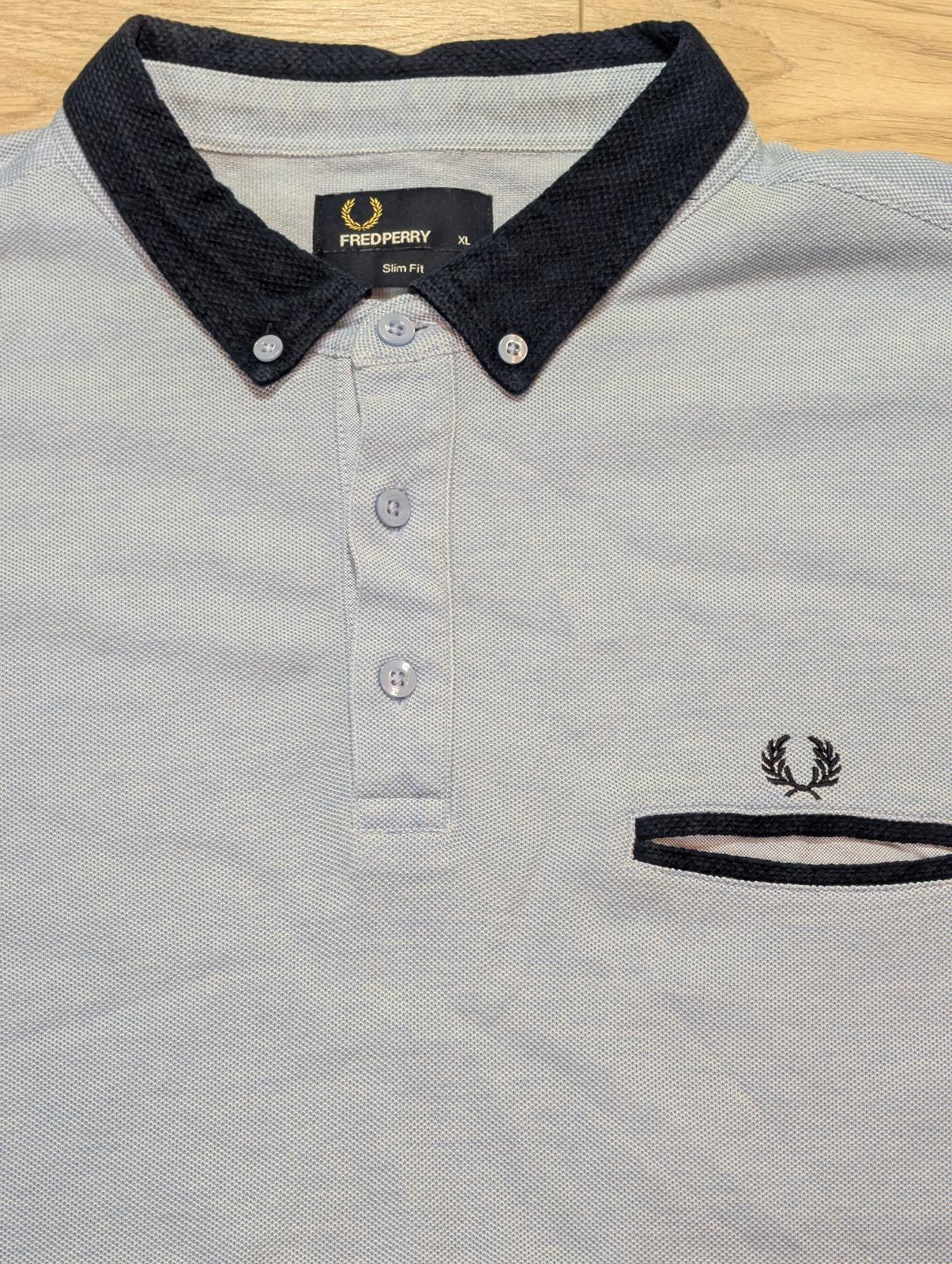 Fred Perry Men's Slim Fit Polo T Shirt - Blue - Size XL