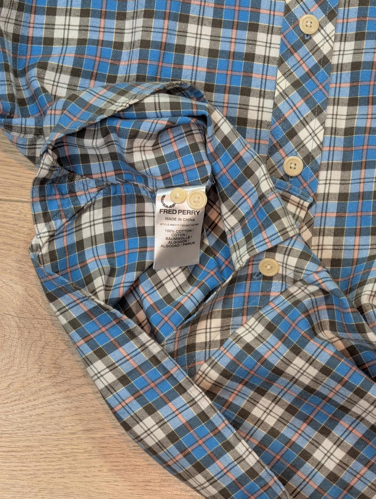 Fred Perry Men's Check Shirt - Blue - Size Small