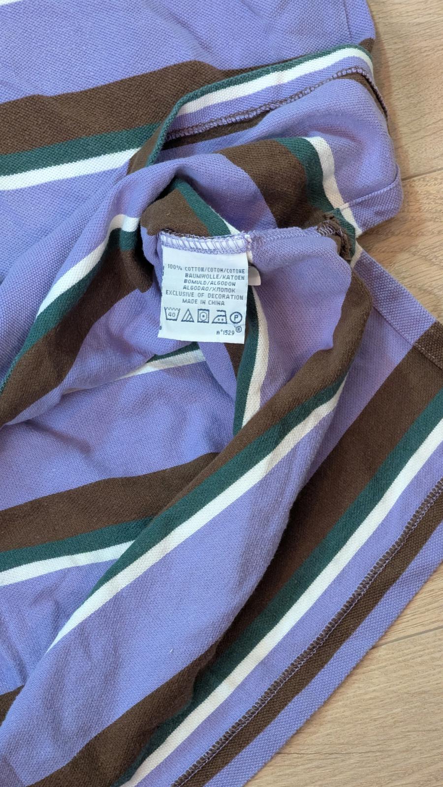 Ralph Lauren Men's Custom Fit Striped Polo T Shirt - Purple - Size XXL