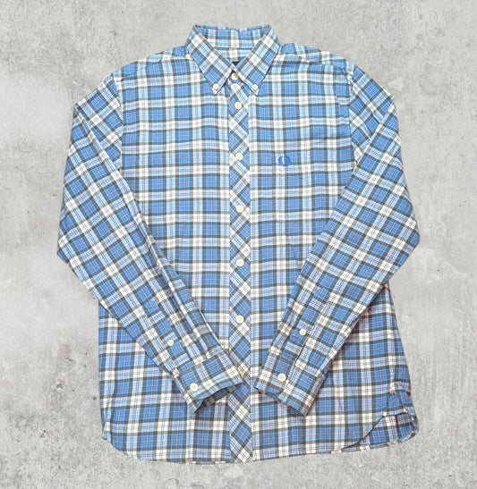 Fred Perry Men's Check Shirt - Blue - Size Small