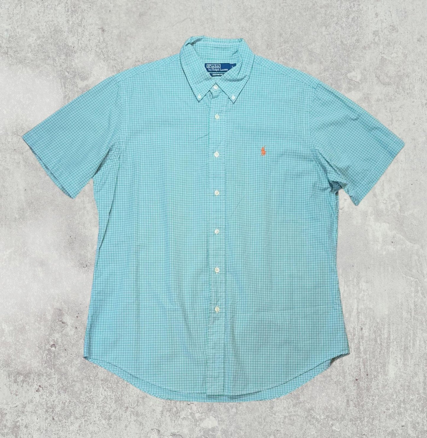 Ralph Lauren Men's Custom Fit Check Shirt - Green - Size Large