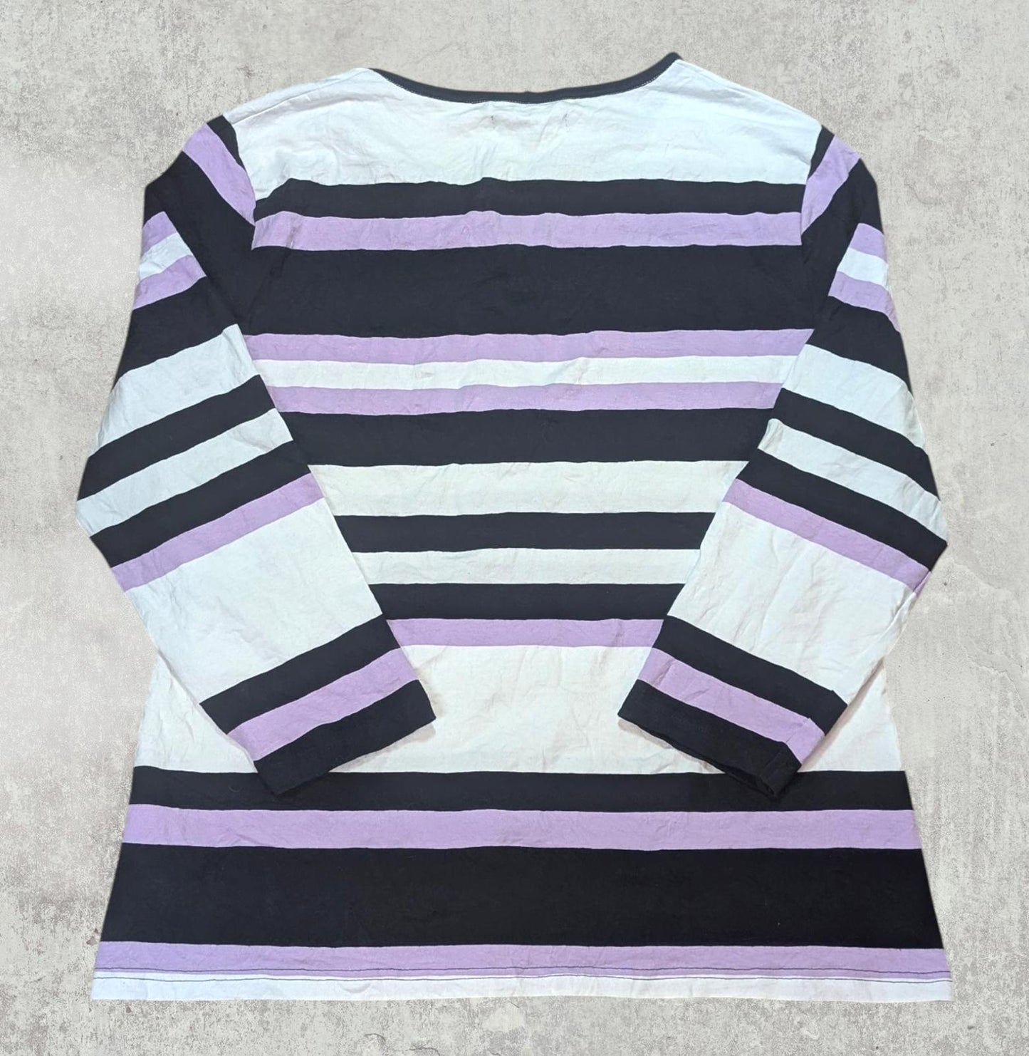 Chaps Women's Striped T Shirt - White - Size Large