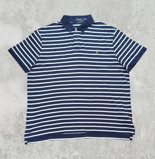 Ralph Lauren Men's Custom Slim Fit Striped Polo T Shirt - Navy - Size XL