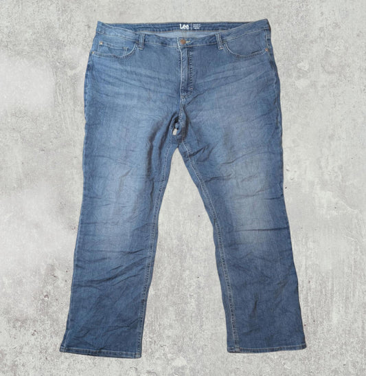 Lee Women's Straight Jeans - Blue - Size 44W 29L