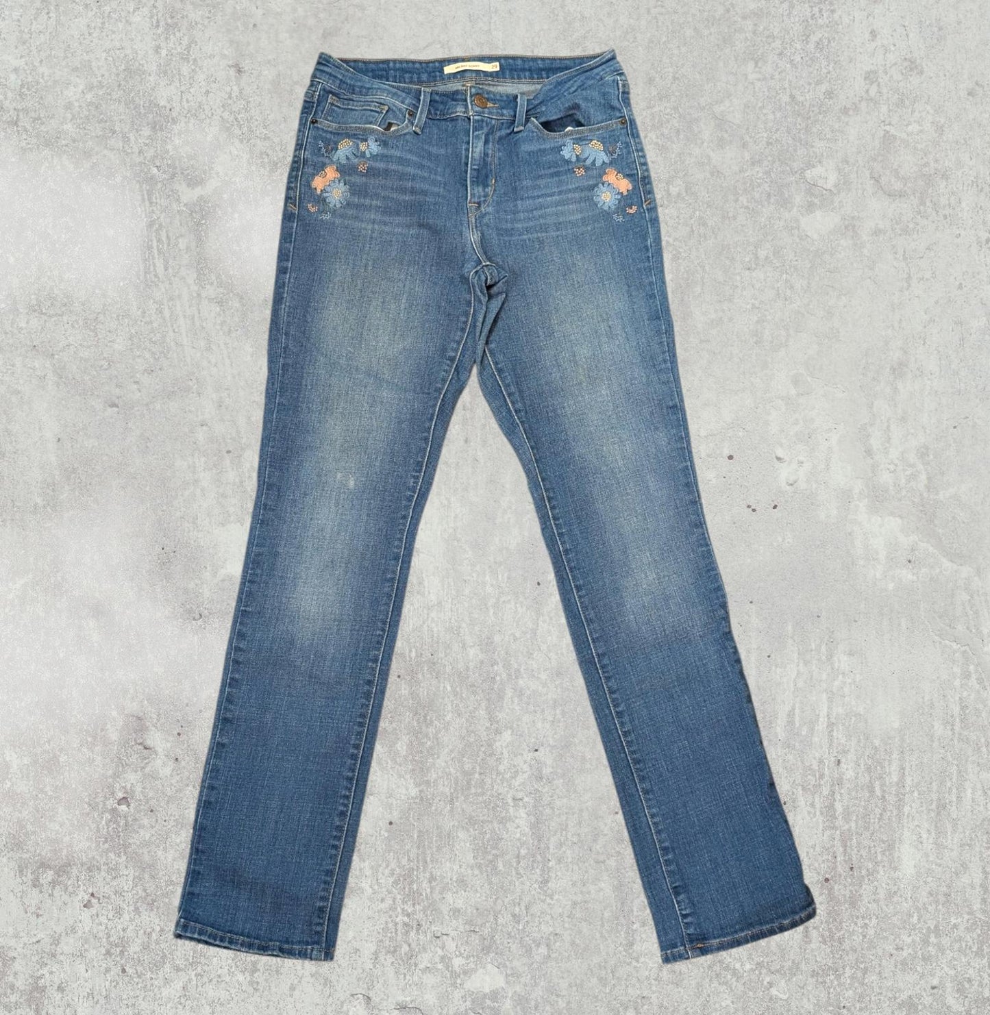 Levi's Women's Mid Rise Skinny Jeans - Blue - Size 29W 32L