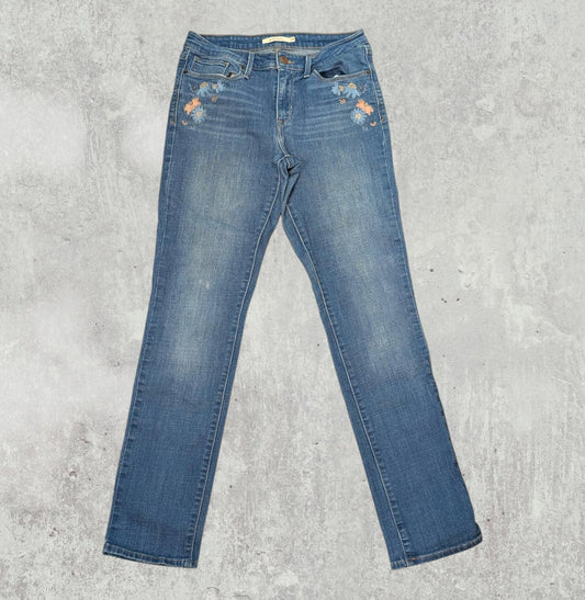 Levi's Women's Mid Rise Skinny Jeans - Blue - Size 29W 32L