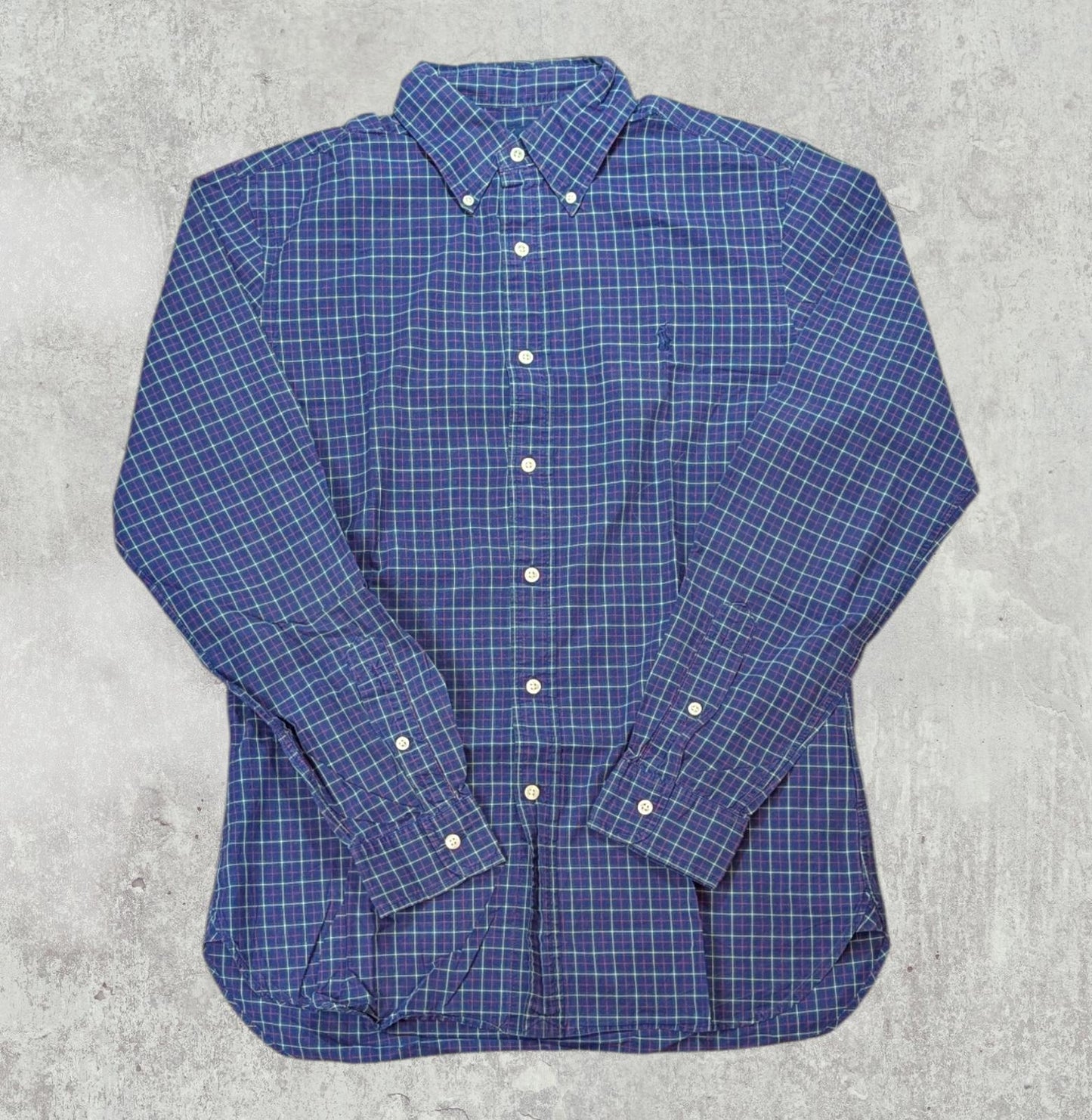 Ralph Lauren Men's Slim Fit Check Shirt - Blue - Size Medium