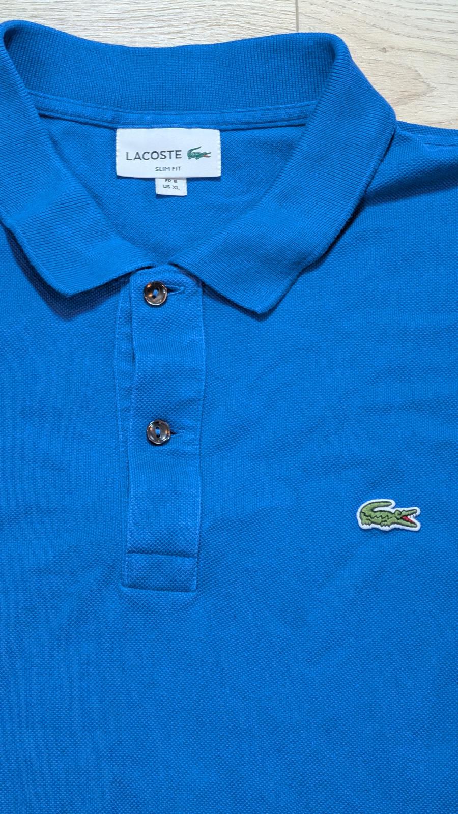 Lacoste Men's Slim Fit Polo T Shirt - Blue - Size 6 / XL