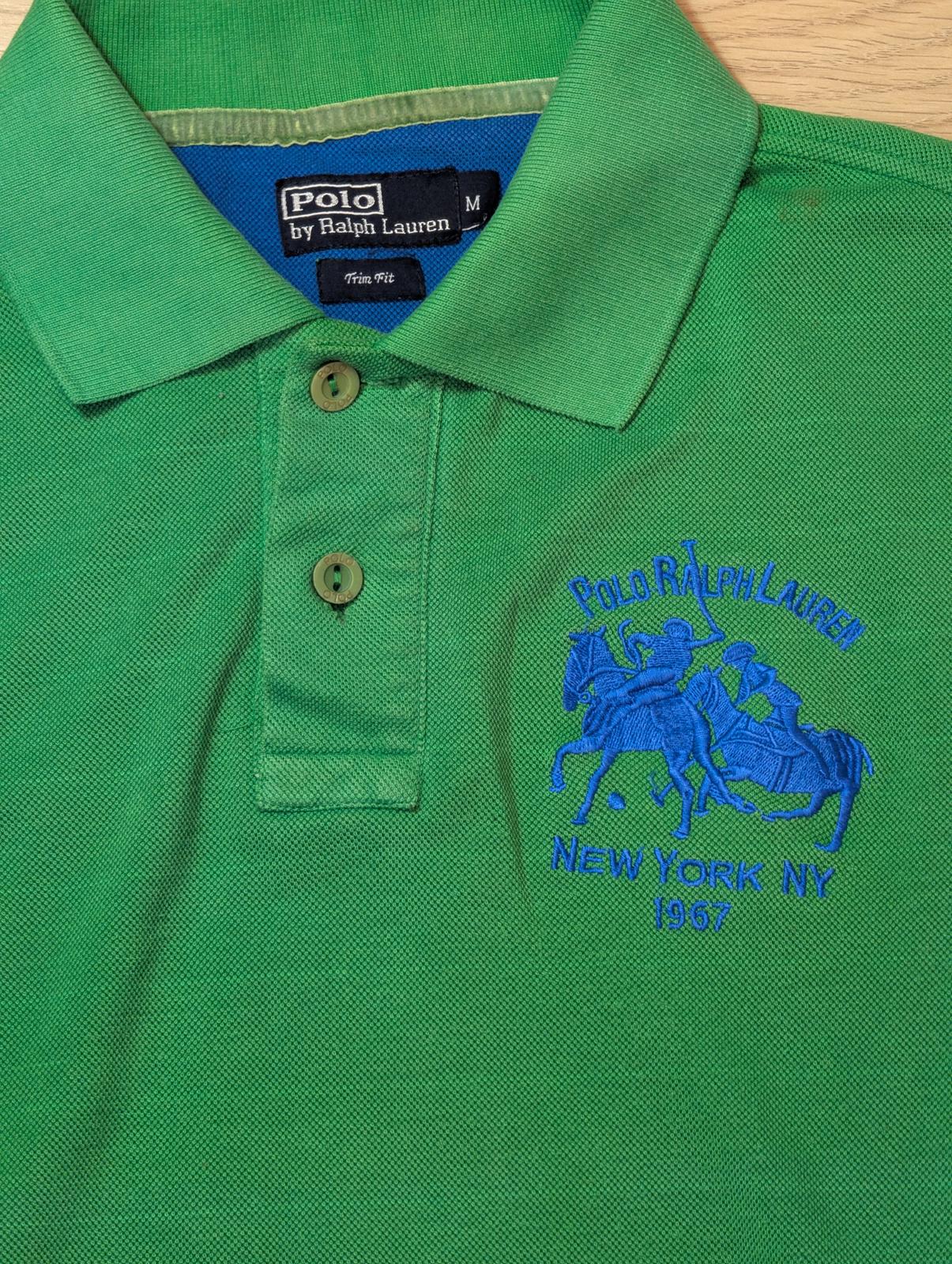 Ralph Lauren Men's Trim Fit New York Polo T Shirt - Green - Size Medium