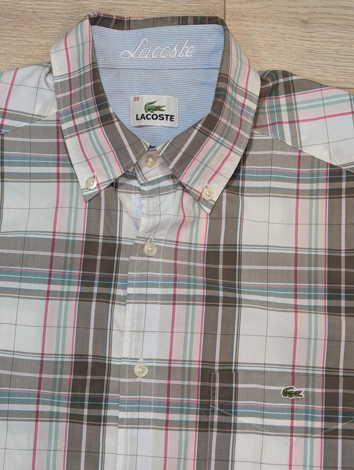 Lacoste Men's Check Shirt - White - Size Medium