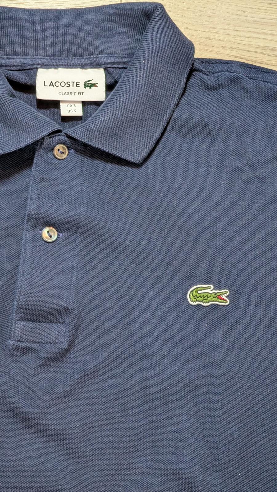 Lacoste Men's Classic Fit Long Sleeved Polo T Shirt - Navy - Size 3 / Small