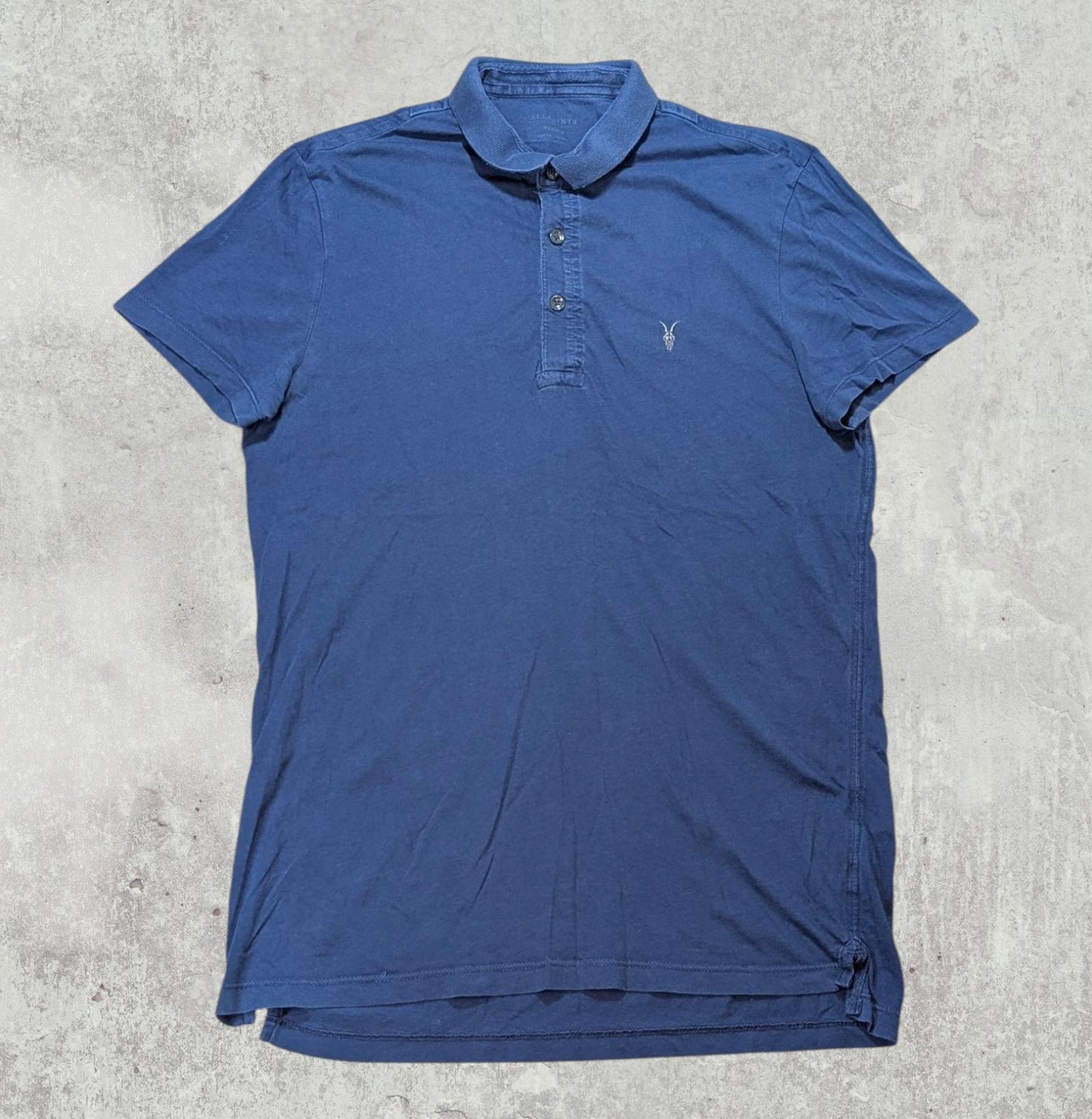 All Saints Men's Polo T Shirt - Navy - Size Medium