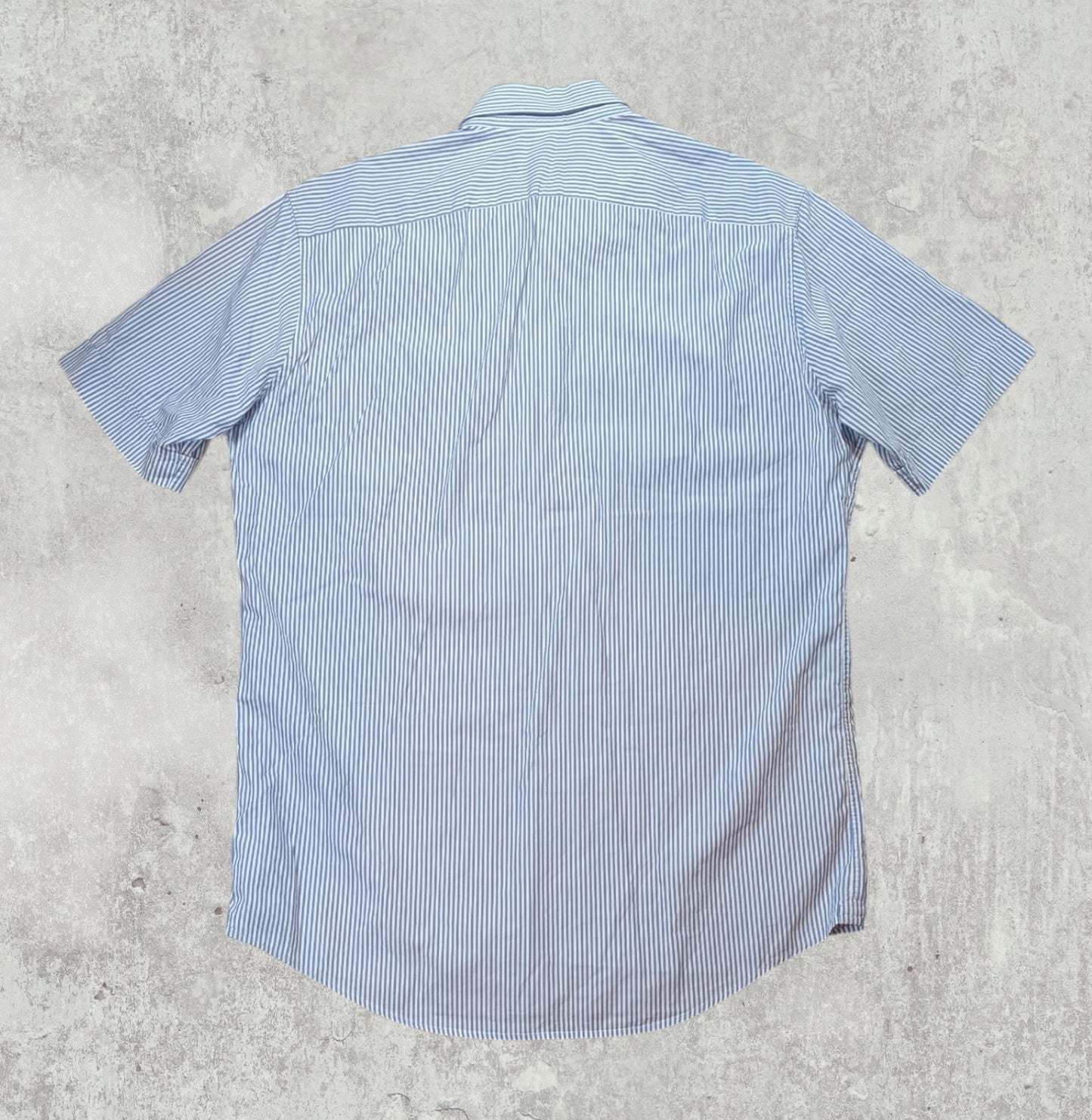 Lacoste Men's Classic Fit Striped Shirt - Blue - Size Medium