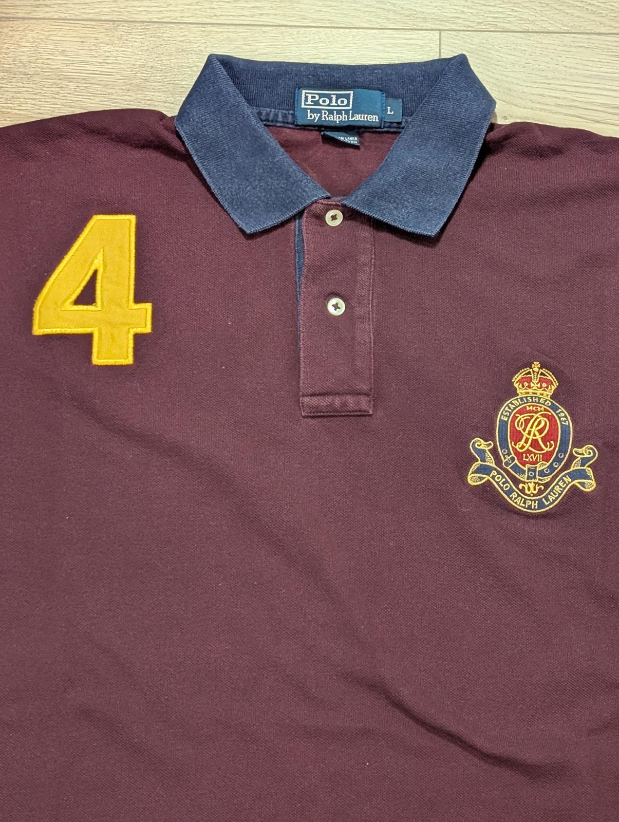 Ralph Lauren Men's Polo T Shirt - Burgundy - Size Large