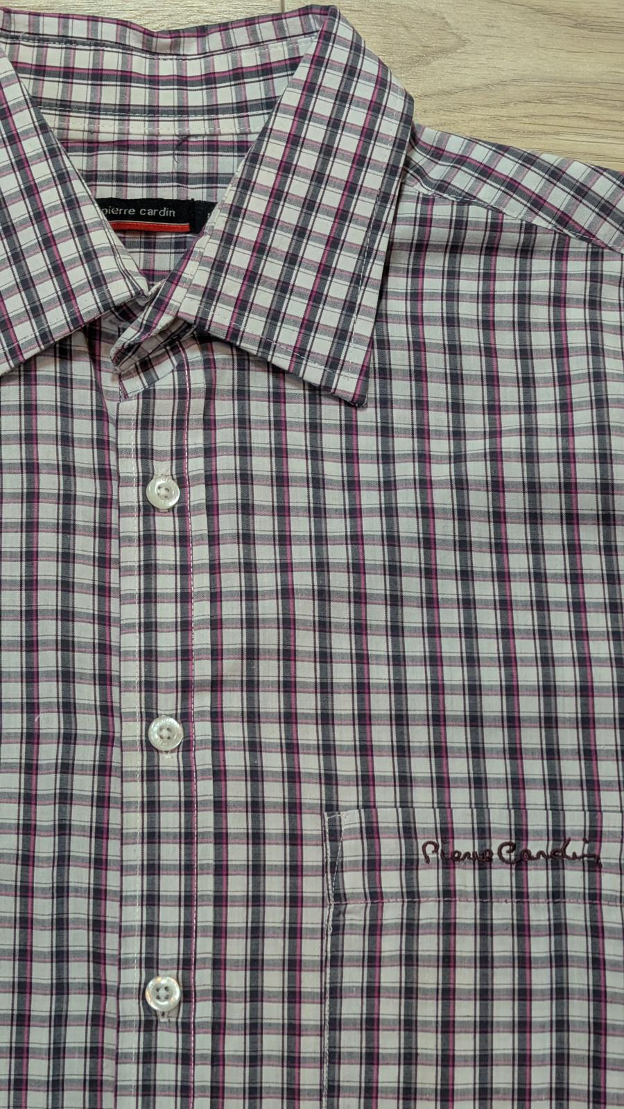 Pierre Cardin Men's Check Shirt - Pink - Size Large