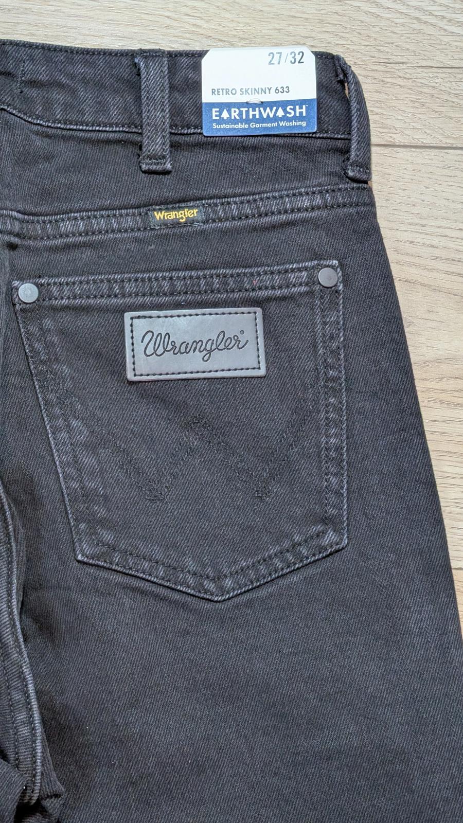 Wrangler Men's Retro Skinny Jeans - Black - Size 27W 29L