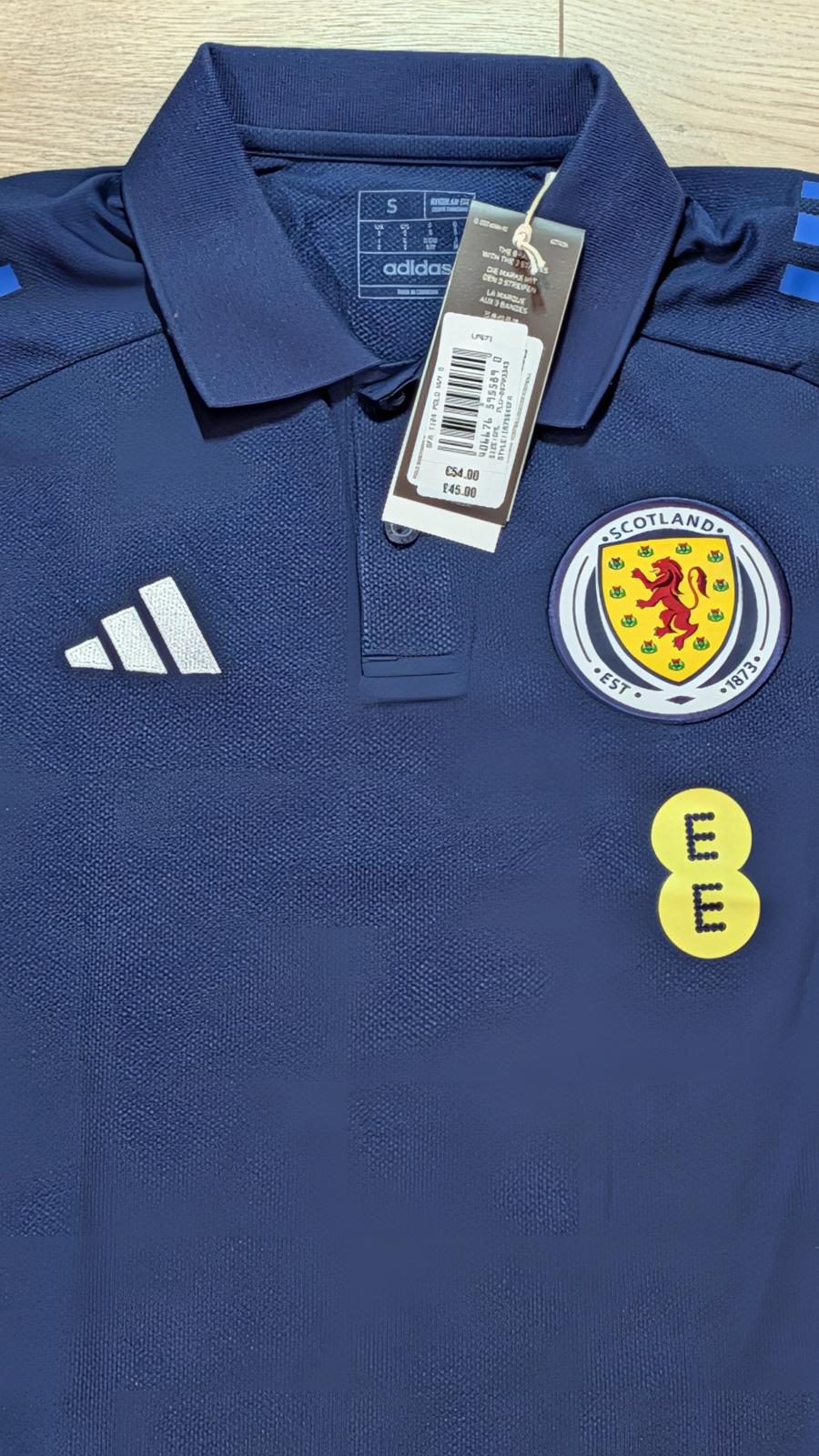 Adidas Men's Scotland Football Polo T Shirt - Navy - Size Small