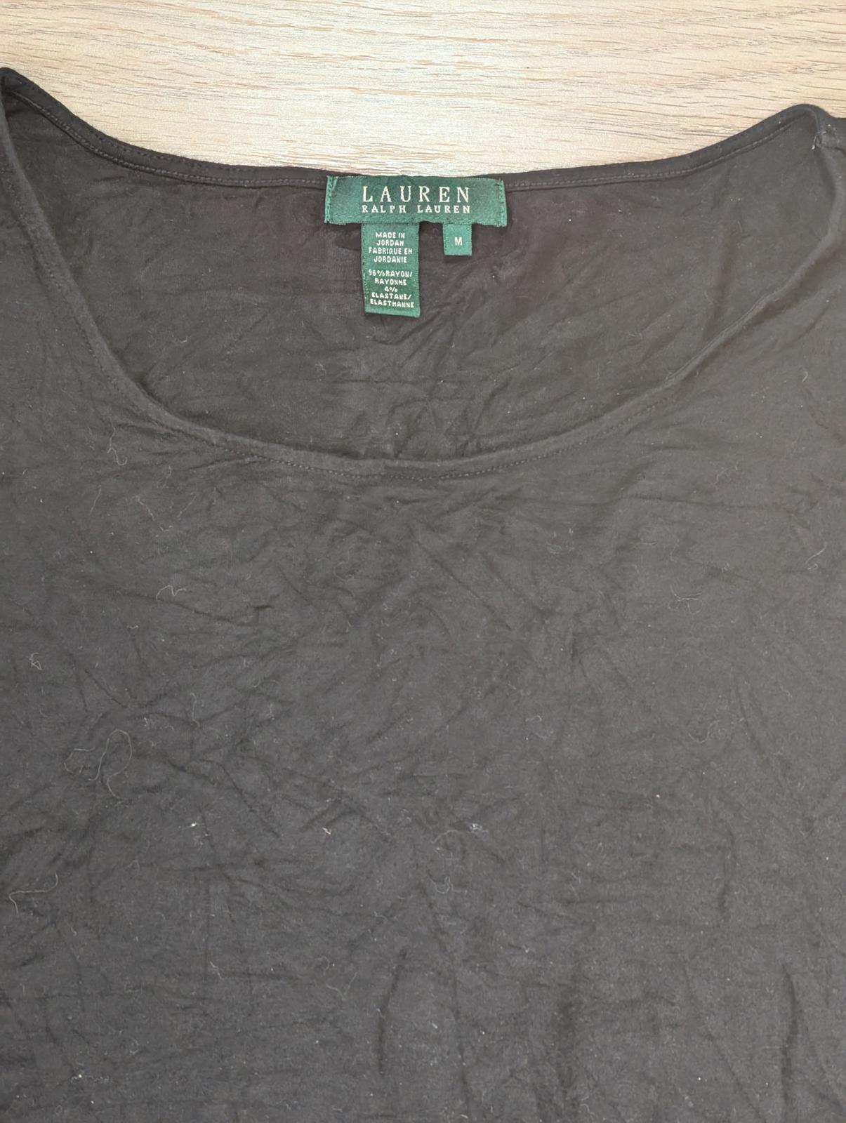 Lauren Ralph Lauren Women's T Shirt - Black - Size Medium