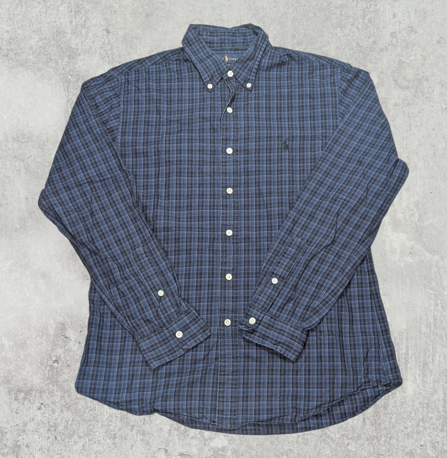 Ralph Lauren Men's Slim Fit Check Shirt - Blue - Size Large