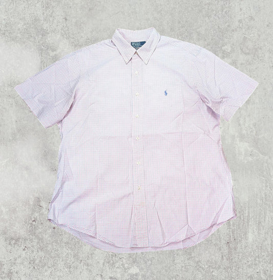 Ralph Lauren Men's Custom Fit Check Shirt - Pink - Size XL