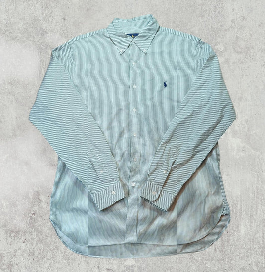 Ralph Lauren Men's Striped Shirt - Green - Size XL