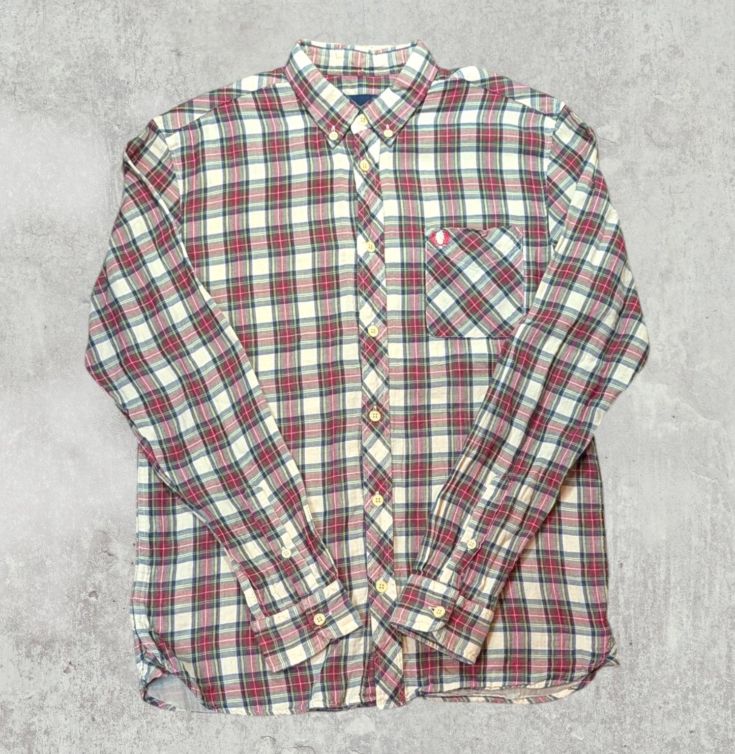 Fred Perry Men's Check Shirt - Red - Size Medium