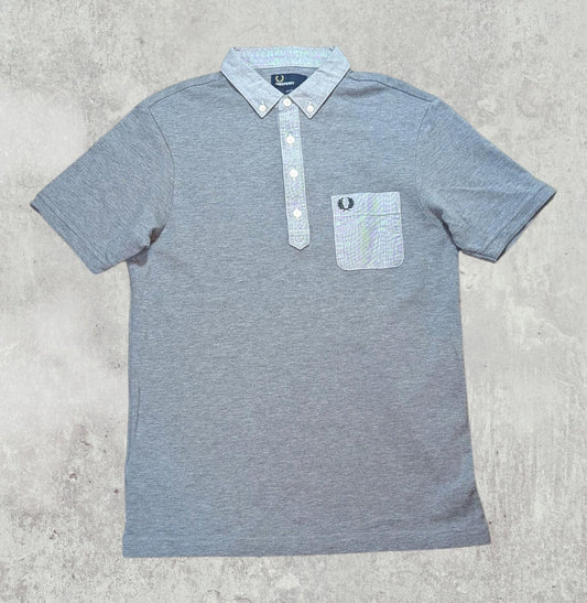Fred Perry Men's Slim Fit Polo T Shirt - Grey - Size Medium