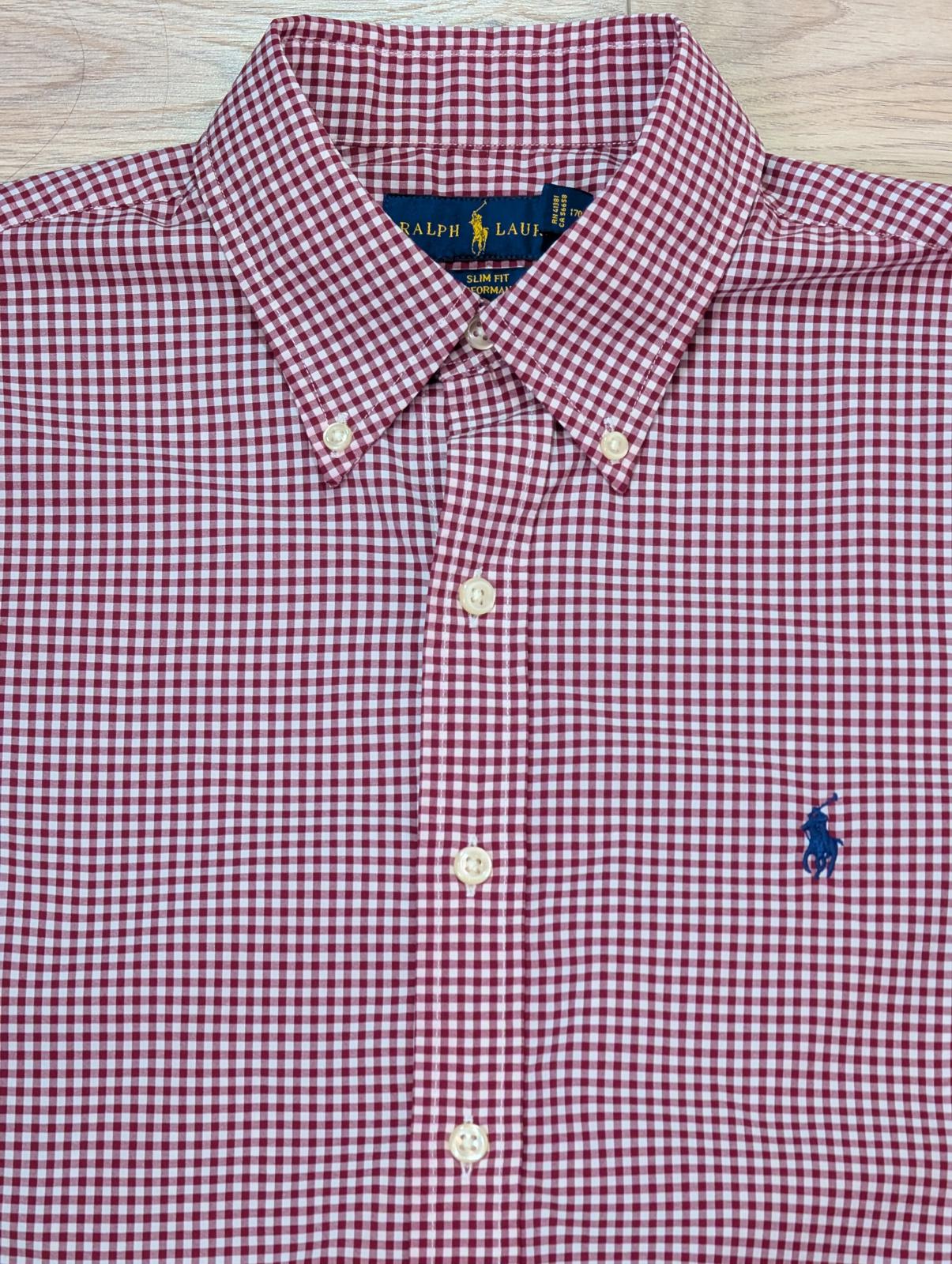 Ralph Lauren Men's Slim Fit Check Shirt - Red - Size Small