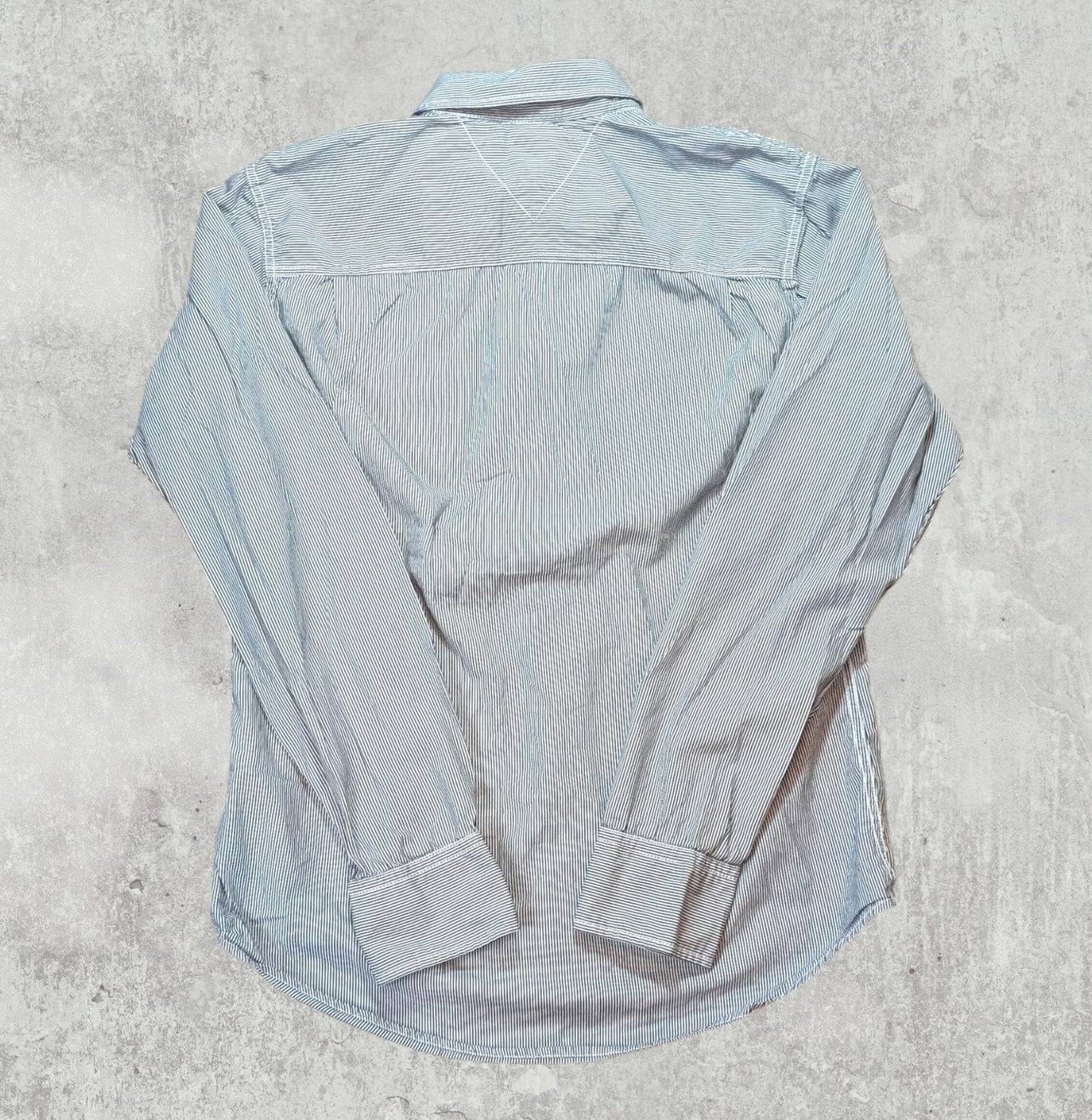 Tommy Hilfiger Men's Striped Shirt - Navy - Size Large