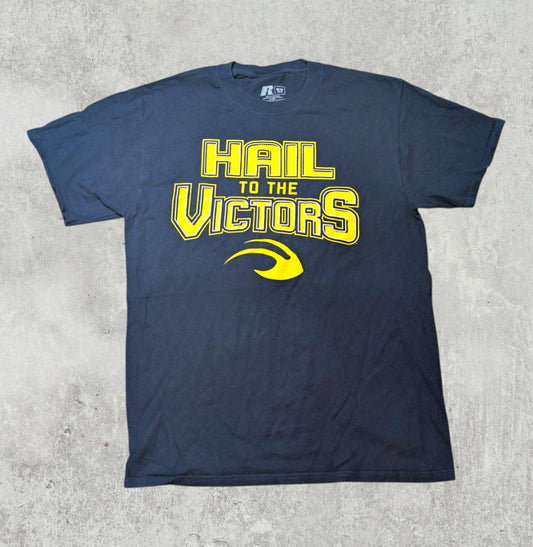 Russell Athletic Men's Michigan Football T Shirt - Navy - Size Medium