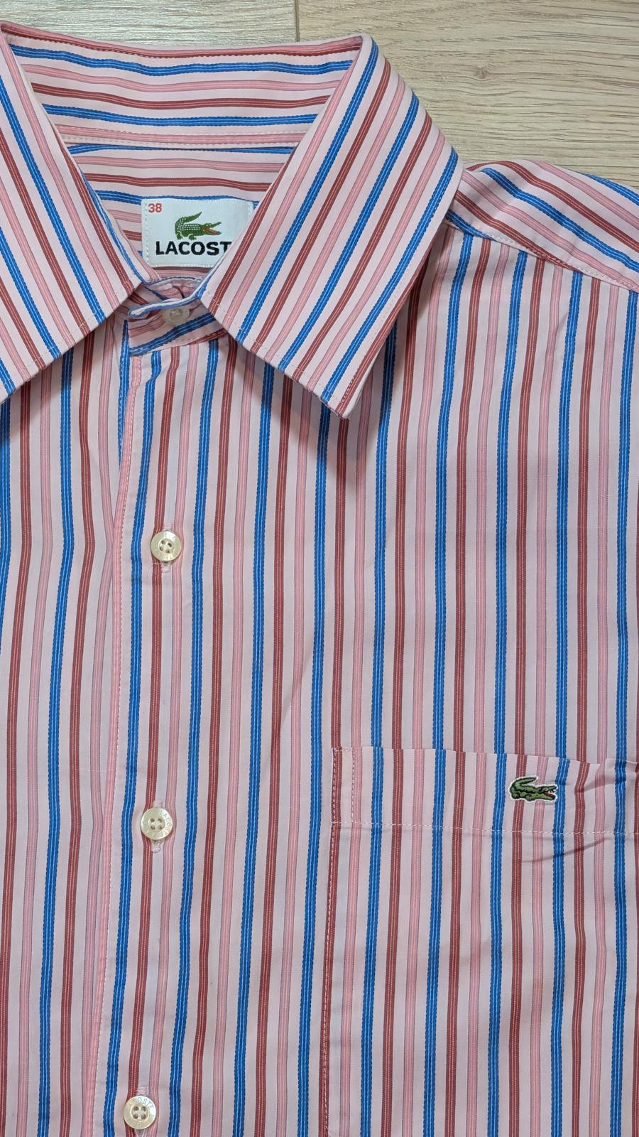 Lacoste Men's Striped Shirt - Pink - Size Small