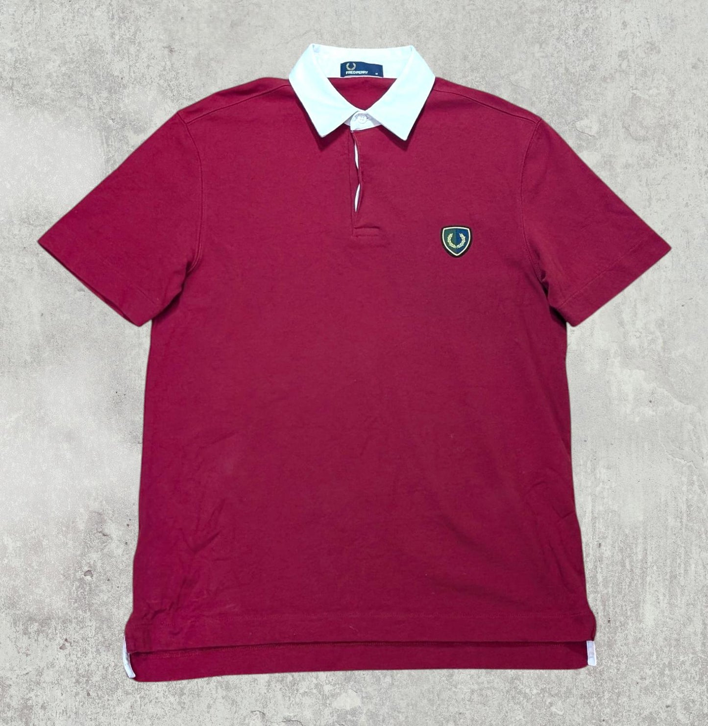 Fred Perry Men's Rugby Polo T Shirt - Red - Size Medium